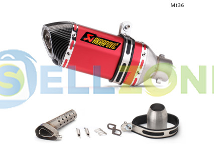 Εξάτμιση AKRAPOVIC σπορ τελικό για μοτοσυκλέτα 300 mm, κόκκινο carbon - Mt36